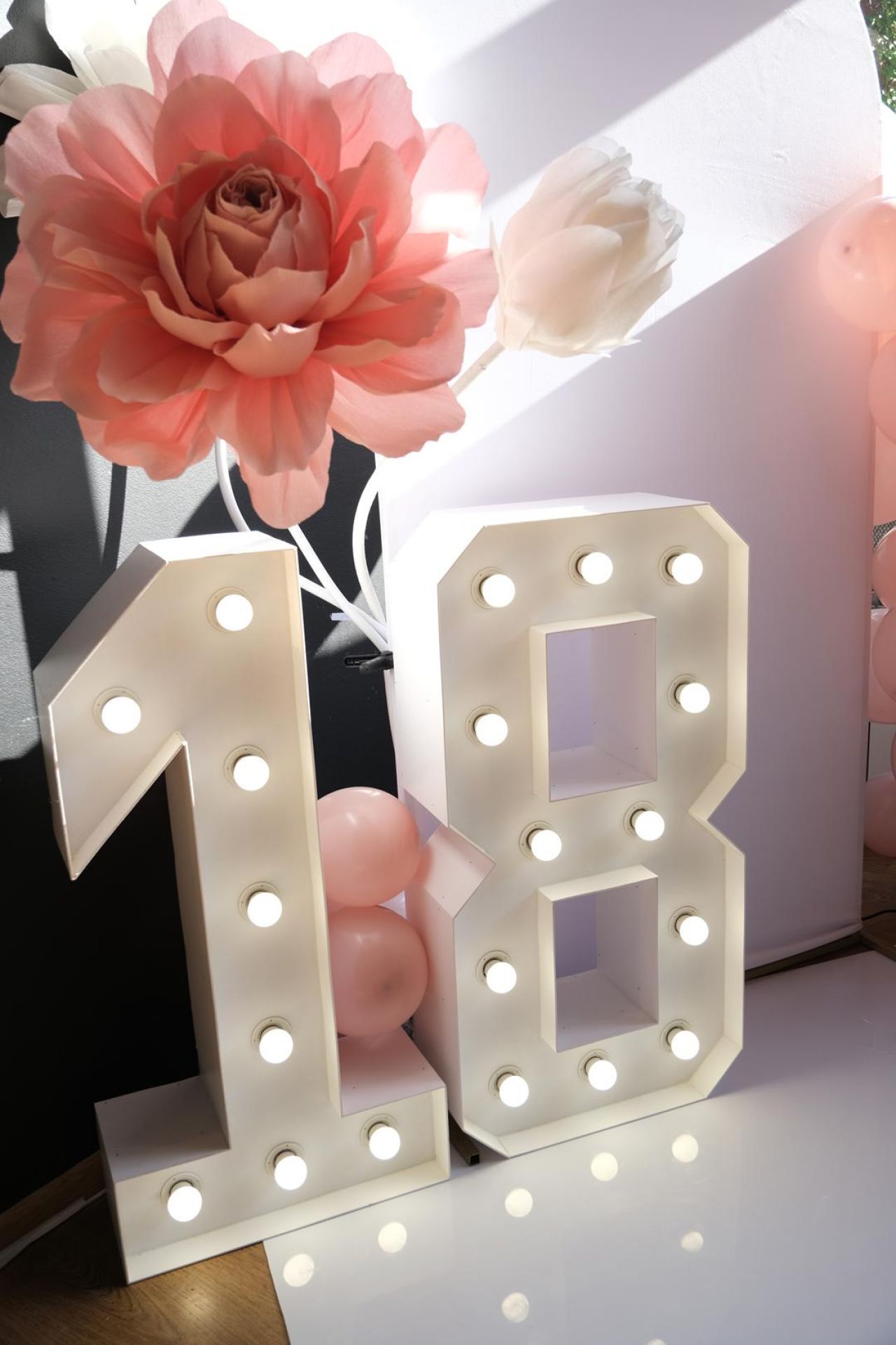 <strong>Cyfra 18 biała</strong><br>wymiary: 100 cm<br><strong>Cena wypożyczenia: 250 zł</strong>