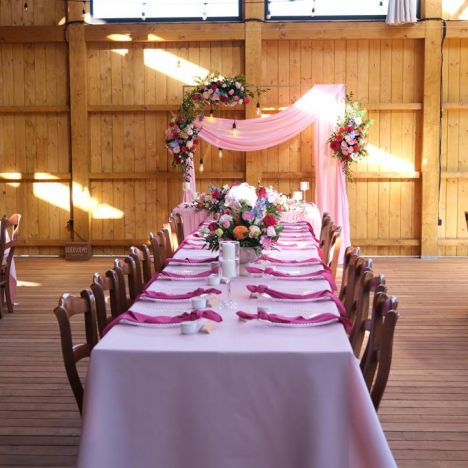 KOD 370<br><strong>OBRUS RÓŻOWY</strong><br>Wymiary: 140 x 260 cm<br>Ilość na stanie: 10*<br>*możliwa większa ilość<strong><br>Cena wypożyczenia: 12 zł</strong>