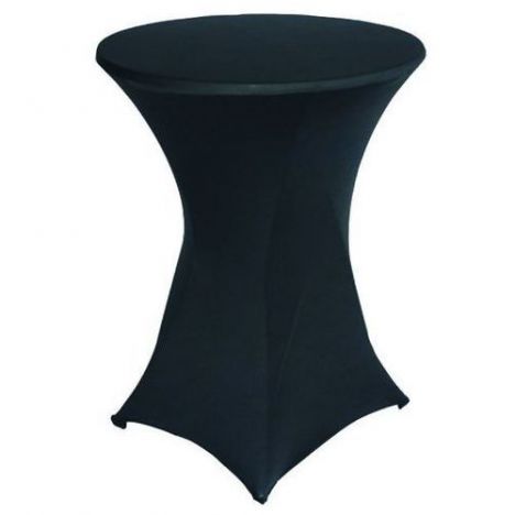 KOD 388<br><strong>OBRUS ELASTYCZNY CZARNY COCTAJLOWY</strong><br>Wymiary: 80 cm<br>Ilość na stanie: 1<strong><br>Cena wypożyczenia: 20 zł</strong>
