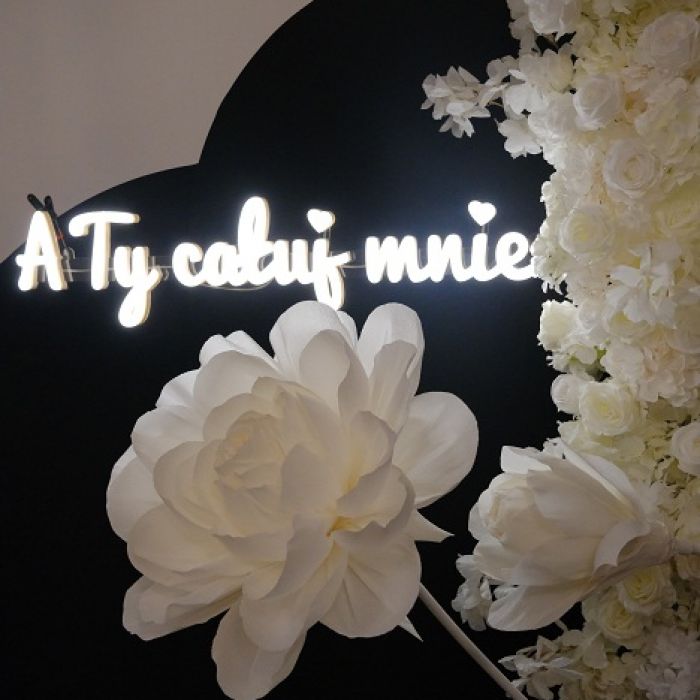 <strong>LEDON<br>A ty całuj mnie !</strong><br>wymiary: 120 cm x 26 cm<br><strong>Cena wypożyczenia: 250 zł</strong>